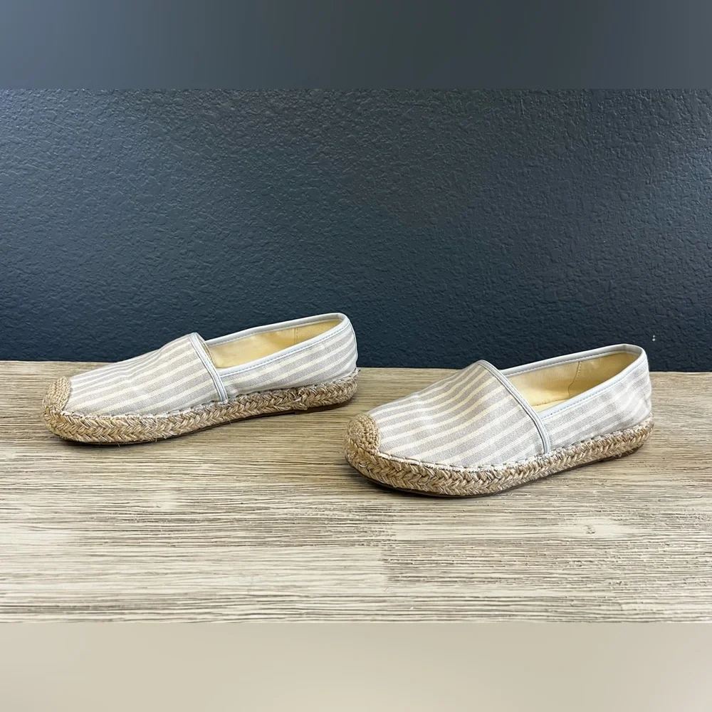 Bandolino Beige and Cream Striped Espadrilles